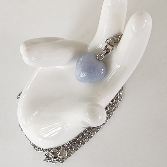 💙 Aquamarine Heart Necklace - Picture 3 of 4
